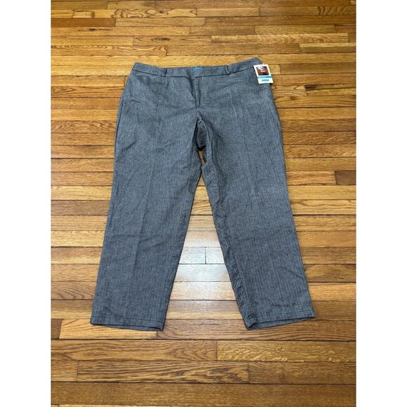 Dockers Womens Metro Pant Dress Pants Plus Sz 24W Gray Herringbone Cotton NWT - Picture 1 of 11